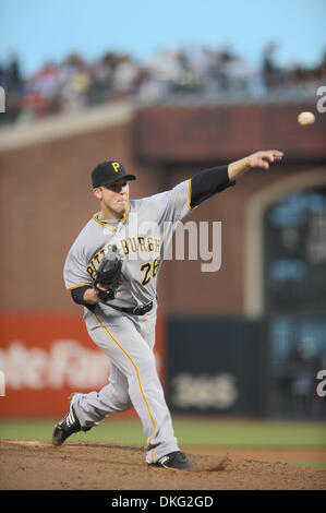 27. Juli 2009 - San Francisco, Kalifornien, USA - Pittsburgh Pirates Krug PAUL MAHOLM in Aktion während des MLB-Spiels zwischen den Pittsburgh Pirates und die San Francisco Giants im AT&T Park in San Francisco. (Kredit-Bild: © Matt Cohen/Southcreek Global/ZUMA Press) Stockfoto