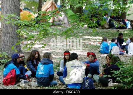 FRAT junger Katholiken sammeln, Jambville, Yvelines, Frankreich Stockfoto