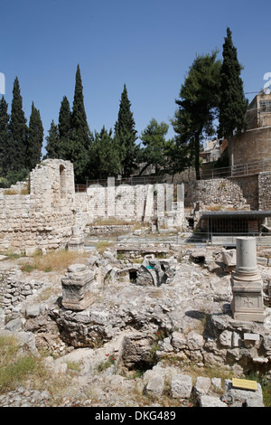 Jerusalem die Ruinen von Bethesda Pool Stockfotografie Alamy