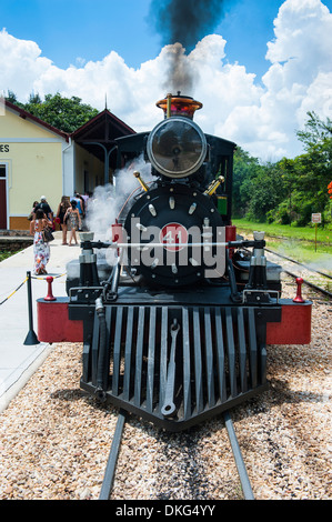 Historischen Dampfzug Maria Fumaca in Tiradentes, Minas Gerais, Brasilien, Südamerika Stockfoto