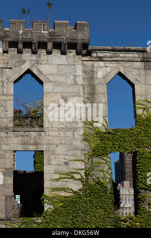 Verlassenen Pocken Krankenhaus auf Roosevelt Island, NYC Stockfoto