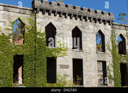 Verlassenen Pocken Krankenhaus auf Roosevelt Island, NYC Stockfoto