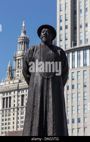 Kimlau Lin Ze Xu Statue, Chinatown, NYC Stockfoto