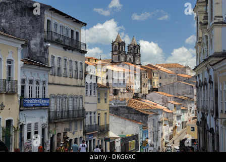 Brasilien, Salvador, Bahia, Pelourinho: Largo do Pelourinho in Salvador de Bahia Altstadt. Stockfoto
