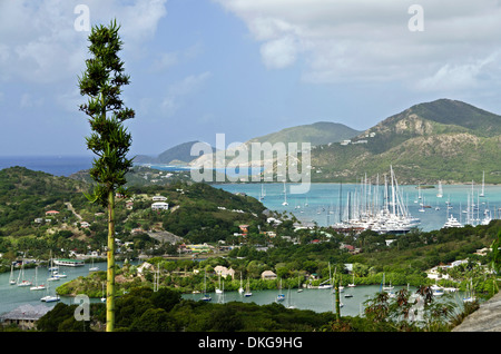 English Harbour und Falmouth Bay, Antigua, kleine Antillen, Karibik, Amerika Stockfoto