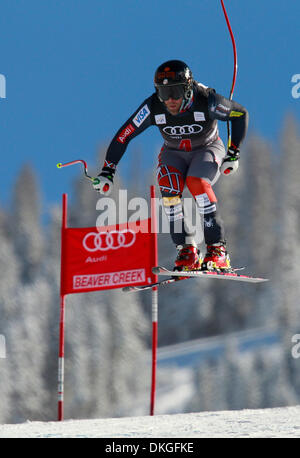 Beaver Creek, Colorado, USA. 5. Dezember 2013. TRAVIS GANONG der Vereinigten Staaten während der Trainingslauf für FIS Ski World Cup Downhill Rennen der Herren in Beaver Creek, Coloradorado. Bildnachweis: Ralph Lauer/ZUMAPRESS.com/Alamy Live-Nachrichten Stockfoto