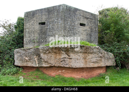 Zweiter Weltkrieg Bunker auf Taunton Stop Line in Creech St. Michael, Somerset, England, Vereinigtes Königreich. Stockfoto