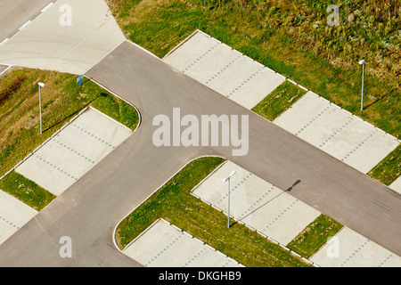 Luftaufnahme der leeren Parkplatz, Bremgarten, Baden-Württemberg, Deutschland Stockfoto