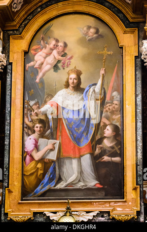 Kapelle von St. Louis König von Frankreich in der Kirche von St. Louis der Franzosen (Chiesa di S. Luigi dei Francesi) - Rom, Italien Stockfoto