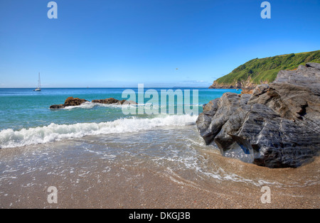 Summertime in Lantic Bay, Cornwall, England. Stockfoto