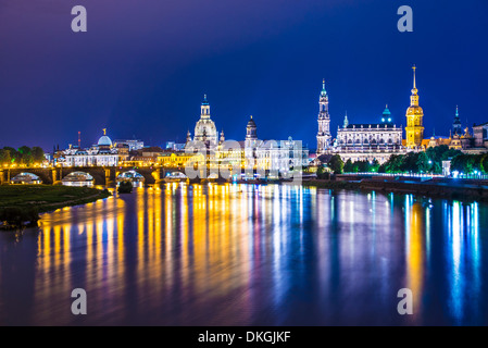 Dresden, Deutschland oberhalb der Elbe. Stockfoto