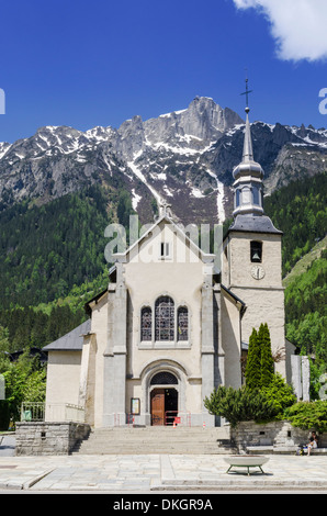 Kirche Saint-Michel, Chamonix-Mont-Blanc, Haute-Savoie, Rhone-Alpes, Frankreich Stockfoto