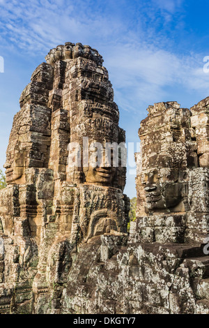 Gesicht Türme im Bayon-Tempel in Angkor Thom, Angkor, UNESCO-Weltkulturerbe, Provinz Siem Reap, Kambodscha, Südost-Asien Stockfoto