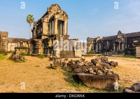 Innen angehoben Terrasse am Angkor Wat, Angkor, UNESCO-Weltkulturerbe, Provinz Siem Reap, Kambodscha, Südost-Asien Stockfoto