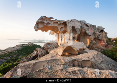 Capo d ' Orso bei Sonnenuntergang, Palau, Sardinien, Italien, Mittelmeer, Europa Stockfoto