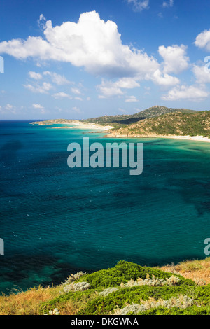 Costa del Sud, Torre di Chia, Provinz Sulcis, Sardinien, Italien, Mittelmeer, Europa Stockfoto