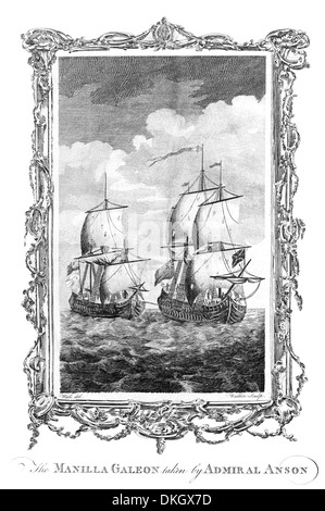 Das Manilla Galeon genommen von Admiral George Anson 1st Baron PC, FRS, RN britischer Admiral Stockfoto