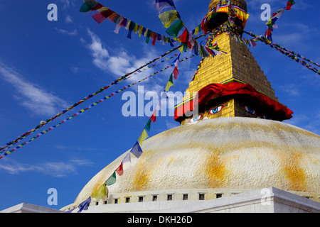 Boudha (Bodhnath) (Boudhanath) tibetische Stupa in Kathmandu, UNESCO World Heritage Site, Nepal, Asien Stockfoto