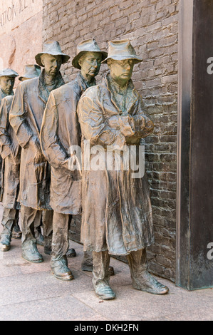 Statue von einer Weltwirtschaftskrise Brotlinie an Franklin D. Roosevelt Memorial, Washington, D.C., USA Stockfoto