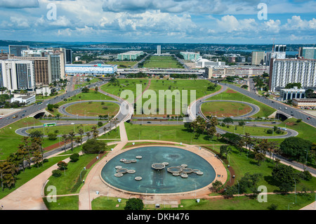 Blick vom Fernsehturm über Brasilia, Brasilien, Südamerika Stockfoto