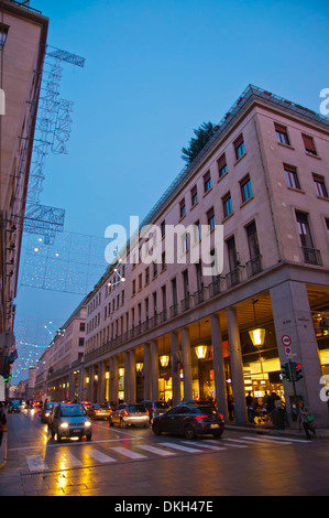 Via Roma street Turin Hauptstadt Piedmont Region Nord-Italien-Europa Stockfoto