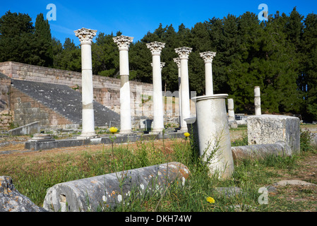 Spalten in der antiken griechischen Asklepieion, Kos, Dodekanes, griechische Inseln, Griechenland, Europa Stockfoto