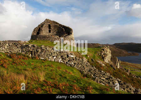 Abendlicht am Dun Carloway Broch, Isle of Lewis, äußeren Hebriden, Schottland, Vereinigtes Königreich, Europa Stockfoto