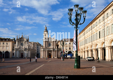 Santa Cristina und San Carlo Kirchen von Piazza San Carlo, Turin, Piemont, Italien, Europa Stockfoto