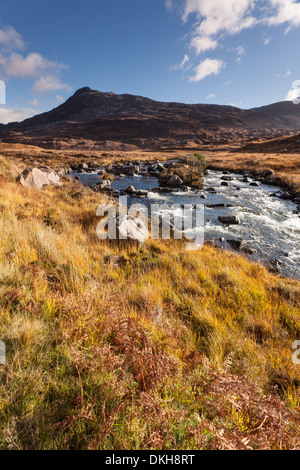 Fluß Torridon, Sgurr Dubh, Glen Torridon, Wester Ross, Highlands, Schottland Stockfoto