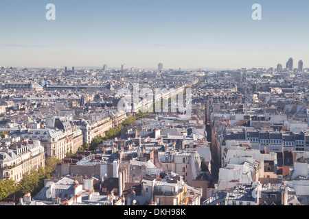 Blick über die Dächer von Paris aus Tour Saint-Jacques, Paris, Frankreich, Europa Stockfoto