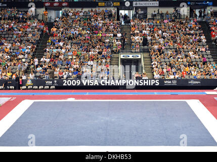 VISA Gymnastik Meisterschaft 2009, Tag2 von der Frauen Konkurrenz im American Airlines Center. (Kredit-Bild: © Steven Leija/Southcreek Global/ZUMApress.com) Stockfoto