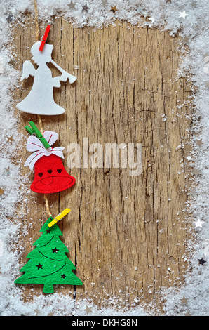Weihnachts-Dekoration auf hölzernen Hintergrund Stockfoto