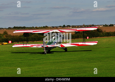 Avro Tutor Oldtimer Doppeldecker aus der Shuttleworth Collection. Oktober fliegende Tag 2013.Biggleswade UK. Stockfoto