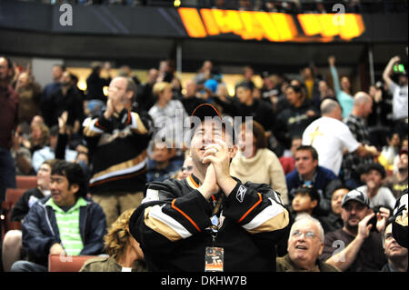 25. November 2009 - Anaheim, Kalifornien, USA - NHL HOCKEY - Fans - die Anaheim Ducks schlagen die Carolina Hurrikan 3-2 im Honda Center, Anaheim, Kalifornien. (Kredit-Bild: © Scott Mitchell/ZUMA Press) Stockfoto