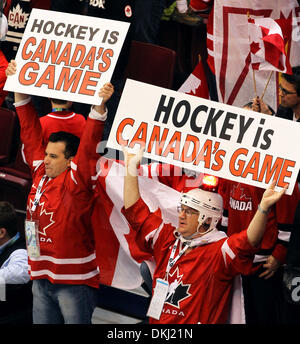 25. Februar 2010 - Vancouver, British Columbia, Kanada - Eishockey: Kanada schlagen Russland 7-3. Winterspiele in Vancouver 2010. (Kredit-Bild: © Aleksander V.Chernykh/PhotoXpress/ZUMA Presse) Stockfoto