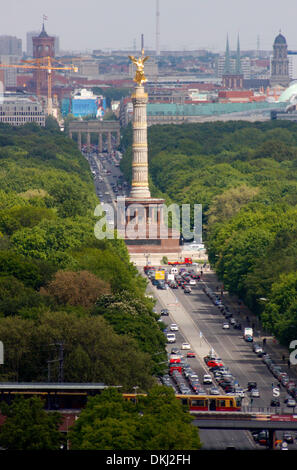 Luftaufnahme: Siegessäule, Berlin-Tiergarten Stockfoto