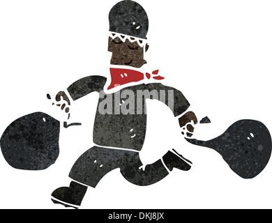 Retro-Cartoon mit Textur. Isolated on White. Stock Vektor