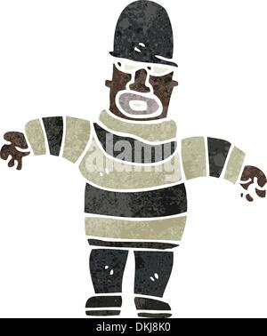 Retro-Cartoon mit Textur. Isolated on White. Stock Vektor