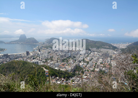 Zuckerhut und Botafogo Strand in Rio De Janeiro, Brasilien. Stockfoto