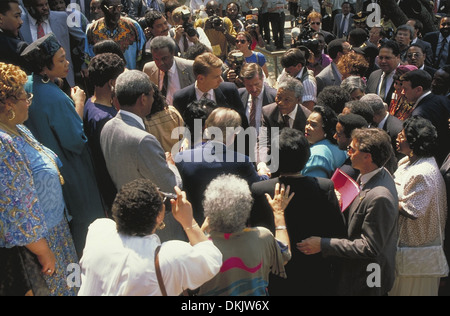 Nelson Mandela kommt an der Martin Luther King Jr. Center in Atlanta Georgia Stockfoto