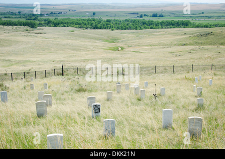 Letztes Gefecht Friedhof von Custer am Little Bighorn Battlefield am 25. Juni 1876 Stockfoto