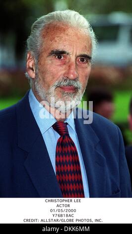 1. Mai 2000 - CHRISTOPHER LEE. ACTOR.01/05/2000.Y76B18AC. CREDIT: (Kredit-Bild: © Globe Photos/ZUMAPRESS.com) Stockfoto