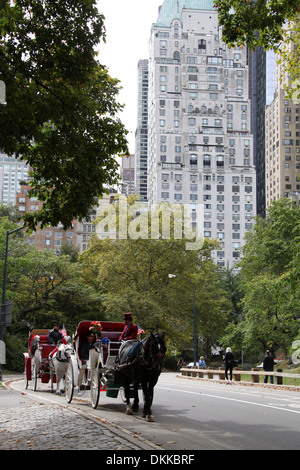 Kutschfahrt im Central Park Stockfoto