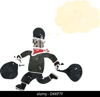 Retro-Cartoon mit Textur. Isolated on White. Stock Vektor