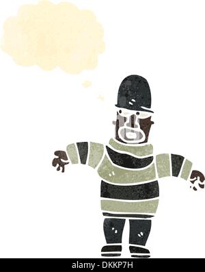 Retro-Cartoon mit Textur. Isolated on White. Stock Vektor