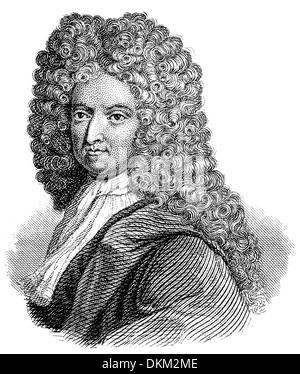 Porträt von Daniel Defoe; 1661 - 1731; ein englischer Händler; Schriftsteller und Journalist; Autor von Robinson Crusoe; Stockfoto