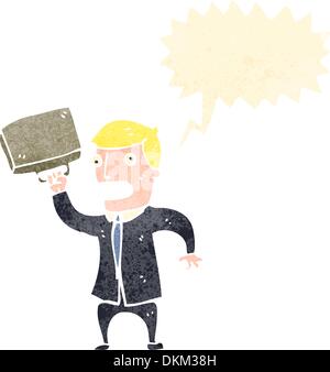 Retro-Cartoon mit Textur. Isolated on White. Stock Vektor