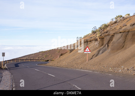 Bergstraße TF-24 in Cumbre Dorsal Bergkette, Teneriffa, Kanarische Inseln, Spanien Stockfoto