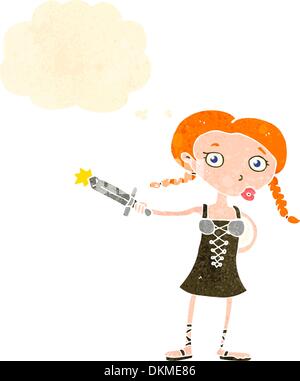 Retro-Cartoon mit Textur. Isolated on White. Stock Vektor