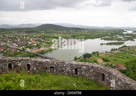 Blick von Rozafa Burg in der Nähe von Shkodra, Albanien Stockfoto